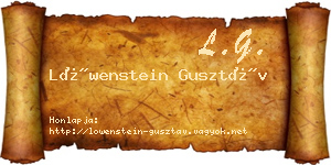 Löwenstein Gusztáv névjegykártya